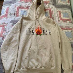Beige Hoodie with Legend Graphic